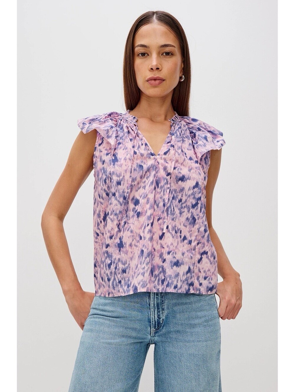 RAILS NWOT Women’s Cotton Karysa Top In Pink Ikat-Size Medium